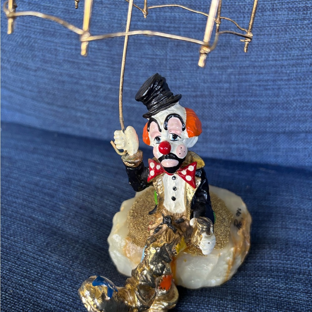 RON LEE Circus Clown With Umbrella Limited Edition 1986 -24 K Gold Signed
